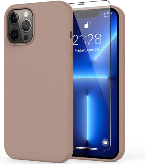 DEENAKIN Compatible with iPhone 13 Pro Max Case with Screen Protector,Soft Flexible Silicone Gel Rubber Bumper Cover,Slim Fit Shockproof Protectiv...