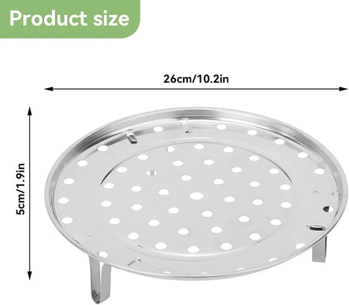 10in Steamer Rack, Stainless Steel Canning Rack Cooking Food Steaming Tray Steam Basket Wok Steamer Rack for Pressure Cooker Stainless Pots Wok (2...