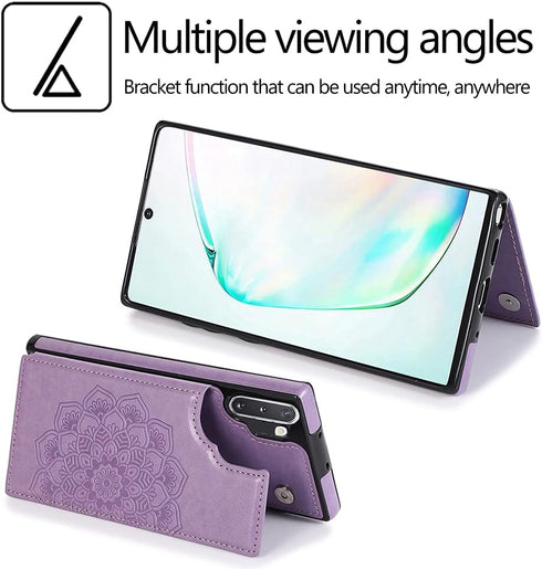 NKECXKJ Design for Samsung Galaxy Note 10 Case with Tempered Glass Screen Protector Credit Card Holder Slot, PU Leather Wallet Phone Cases Kicksta...