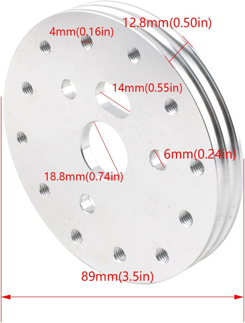 0.5" Steering Wheel Hub Adapter Conversion Spacer,6 Hole to 3 Hole Steering Wheel Adapter Boss Kit(Silver)...