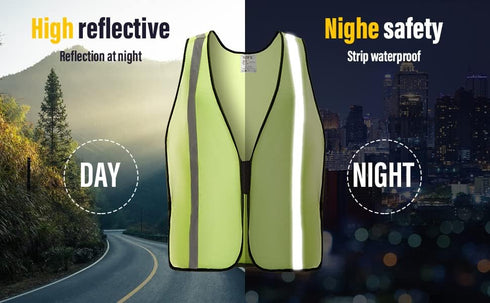 SIFE 1 Pack High Visibility Reflective Safety Vest,Made from Breathable and Neon Yellow Mesh Fabric,light weight for Man and Woman...