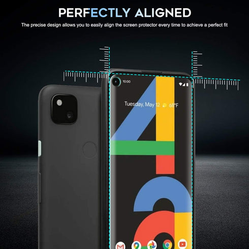 Orzero (3 Pack) Tempered Glass Screen Protector Compatible for Google Pixel 4a Protector De Pantalla with Alignment Frame 9 Hardness HD Anti-Scrat...