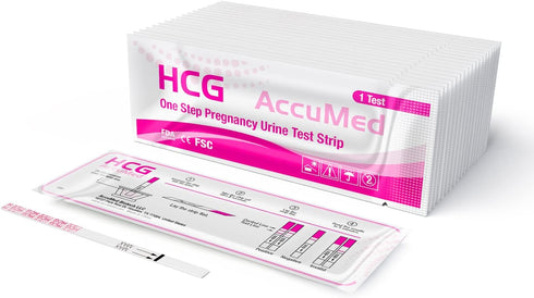 AccuMed Pregnancy Test Strips, 25-Count Individually Wrapped Pregnancy Strips, Early Home Detection Pregnancy Test Kit, Clear HCG Test...