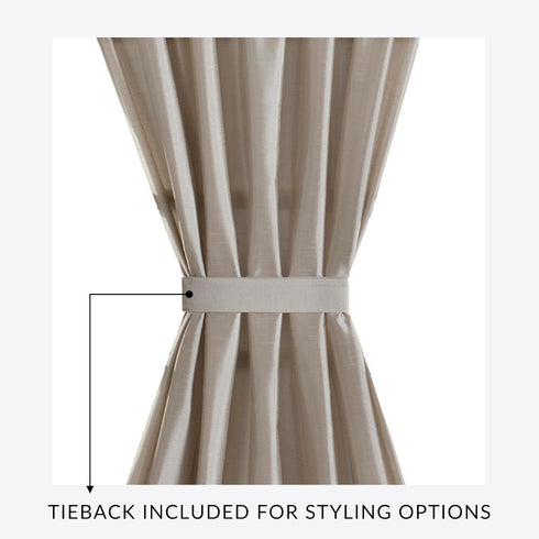 Elrene Home Fashions Colette Faux-Silk French Door Window Panel, 54 in x 72 in (1 French Door Panel), Taupe...