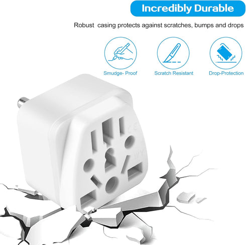 2 Pack US Travel Plug Adapter, EU,UK,AU,in,CN,JP,Asia,Italy,Brazil to USA (Type B), 3 Prong Grounded USA Wall Plug Wall Outlet Power Charger Conve...