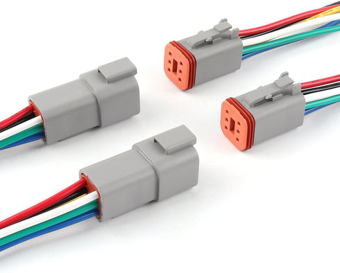 Newdeli Deutsch 6 Pin Connector Kit Waterproof Electrical Connector 16 AWG Male and Female Automotive Wire Connectors for Car Truck Boat, Dt Conne...