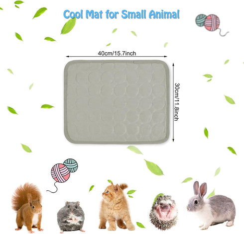 Summer Cooling Mat Washable Bunny Bed for Small Animal Rabbit Bed Mat, Guinea Pig Cage Liner Hamster Pee Pad, Fleece Sleep Pad for Squirrel, Hedge...