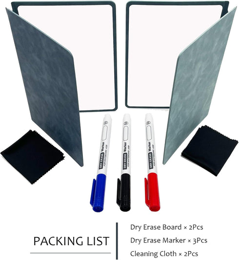 2Pcs Portable Small White Board Dry Erase Board,Reusable Erasable White Board with 3 Dry Erase Pen 2 Erasing Cloth for Business School Home Office...