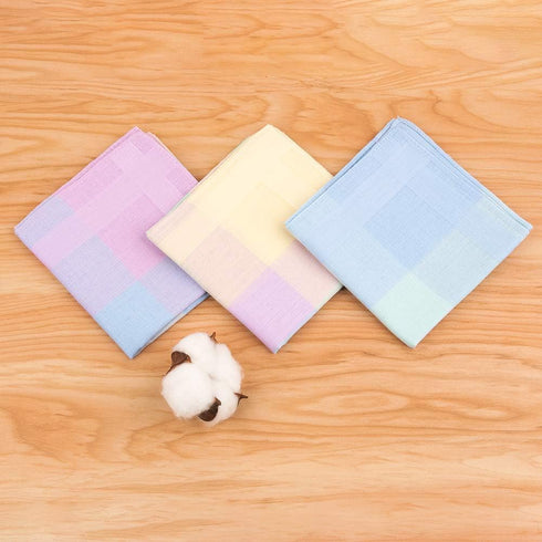 HOULIFE Handkerchiefs for Women, Soft Cotton Ladies Checkered Pattern Hankies with Stripe Candy Color 6/12PCS...