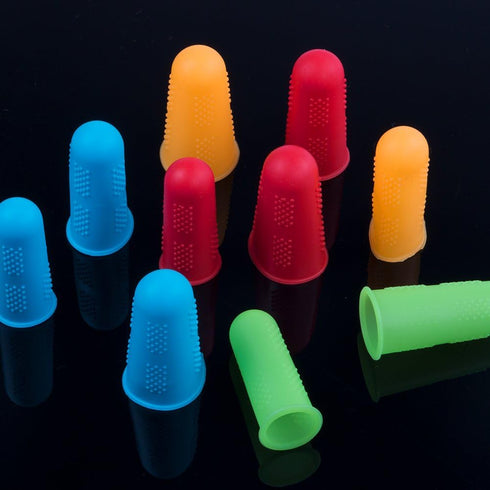 Petift 12 Pieces Silicone Finger Protectors Covers Caps for Hot Glue Gun Wax,Finger Guards Heat Resistant, Sewing Craft Ironing Embroidery Needlew...