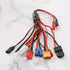 8 in 1 Charger Adapter Connector Splitter Cable RC Battery Multi Charger to 4.0mm Banana Plug for TRX DIY Bare Wire JST T Plug XT60 EC3 FUTABA TA-...