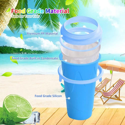 Slushy Cup - Tik Tok Magic Quick Frozen Smoothie Cup, Double Layer DIY Homemade Slushy Maker Cup, Food Grade Silicone Slushie Maker Cup with Spoon...