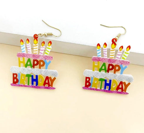Birthday Earrings for Women Colorful Cake Dangle Drop Earrings Happy Birthday Earrings Celebration Birthday Holiday Party Jewelry Gifts...
