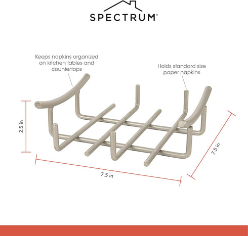 Spectrum Diversified Euro Flat Paper Napkin Holder, Napkin Dispenser for Dining Room & Kitchen Tables, Kitchen Décor & Organization...