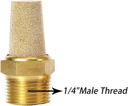 Quickun Air Pneumatic Mufflers, 1/4" Male Thread Sintered Bronze Exhaust Muffler Silencer (Pack of 3)...