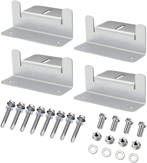4 Units per set Solar Panel Mounting Z Brackets, Solar Panel Mounting Brackets Lightweight Aluminum Corrosion-Free for RVs, Trailers, Boats, Yacht...