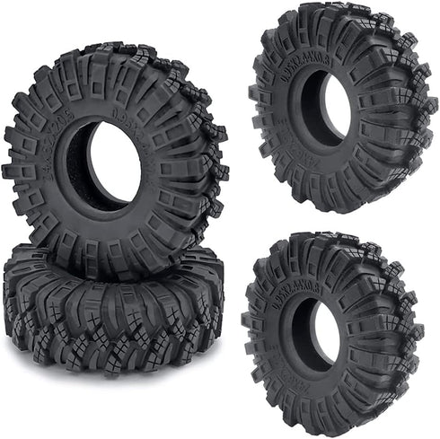 4Pcs 1.0" Crawler Tires Soft Rubber Wheels Tires 62mm for 1/24 Axial SCX24 Deadbolt Bronco RC Crawler Car (c)...