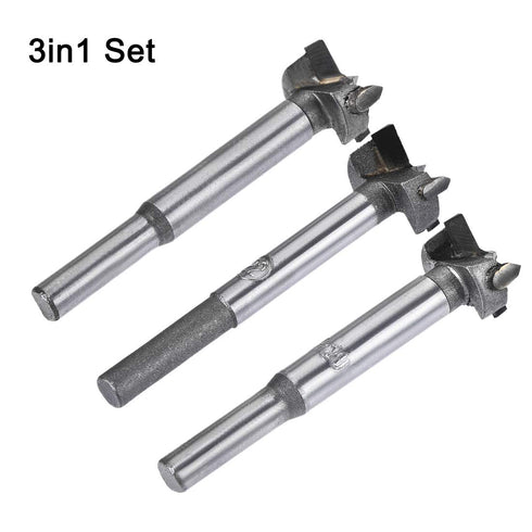 uxcell Forstner Wood Boring Drill Bits 20mm 21mm 22mm Dia. Hole Saw Carbide Alloy Steel Tip Round Shank Cutting for Hinge Plywood Wood Tool 3in1 S...