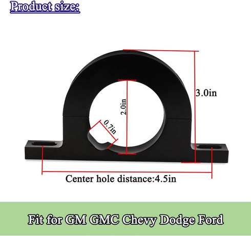 Billet 2" Universal Steering Column Keyed No Drop Mount for Most Common Aftermarket 2" Diameter Columns Fit for GM GMC Chevy Dodge Ford (Black)...