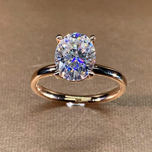 14k Gold Oval Zircon Women's Ring Bridal Wedding Ring Engagement Wedding Ring Cocktail Crystal Diamond Ring...