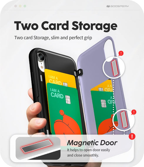 GOOSPERY iPhone XR Wallet Case with Card Holder, Protective Dual Layer Bumper Phone Case - Lilac Purple...