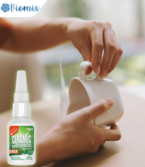 2Pack 20g Ceramic Super Glue for Porcelain and Pottery Repair - Quick-Dry, Heat-Resistant & Waterproof Glue for Porcelain, Pottery & DIY Crafts...
