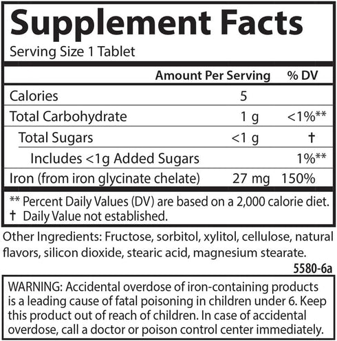 Carlson Chewable Iron 27 mg, Grape, Blood Health, 30 Tablets...