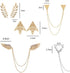 6 pcs Deer Head Double Link Chains Angel Wings Tassel Chain Brooch Retro Hollow Pattern and Angle Triangle Tassels Collar Pins Brooch Clip Shirt C...