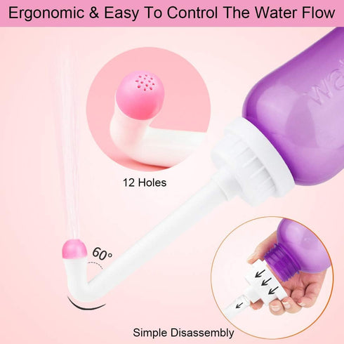 Portable Hand-held Vulva and Anus Cleaner and Personal Health Vaginal Washing Container, Travel Urinal Spray Scrubber for Personal Hygiene (PG 2IN...