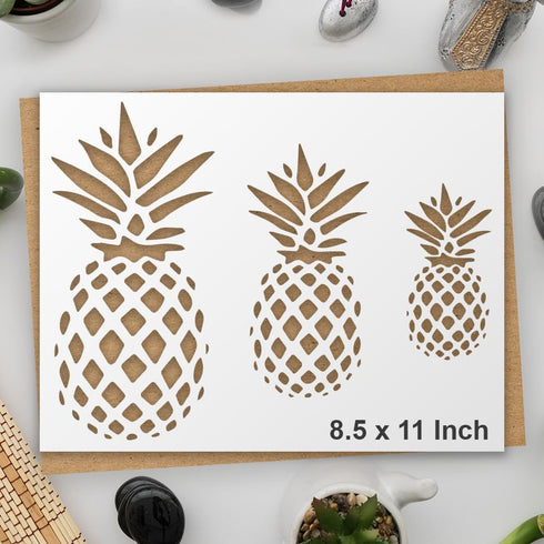 Pineapple Stencil Template - Ideal for Painting on Walls, Wood, and Crafts - 8.5 x 11 Inch DIY Arts and Crafts Projects - LIONX...