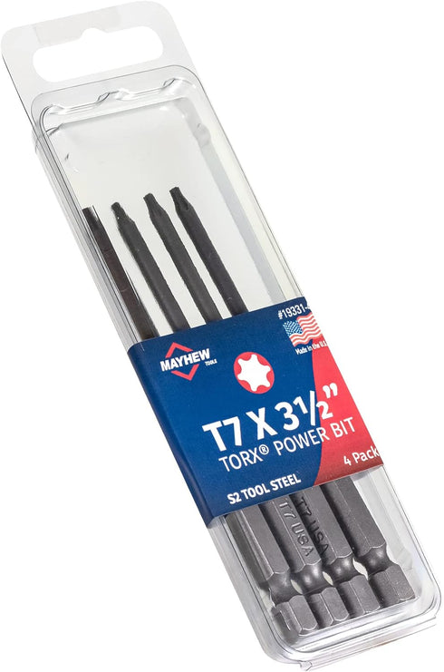Mayhew Tools 19331-4 USA Torx Power Bit, T7 x 3.5", 4-Pack...