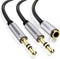 Combo Audio Adapters Cable Headphone Y Splitter with Mic and Audio Male to Female 3.5mm PC Headset Extension Stereo Jack Cables for Computer,Lapto...