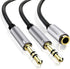 Combo Audio Adapters Cable Headphone Y Splitter with Mic and Audio Male to Female 3.5mm PC Headset Extension Stereo Jack Cables for Computer,Lapto...
