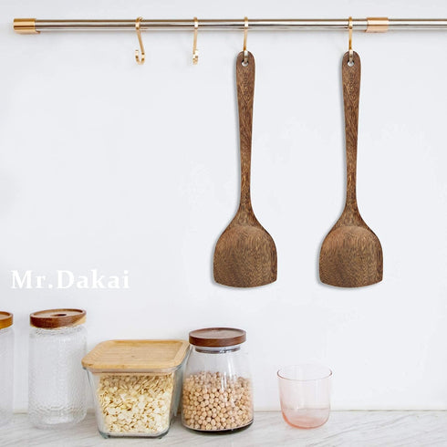Wooden Spatulas for cooking - Set of 2 12.8 Inch 12 Inch Versatile Utensils, Wooden Spoons, Anti Scratch Non Stick Cookware, Eco Friendly, Wooden ...