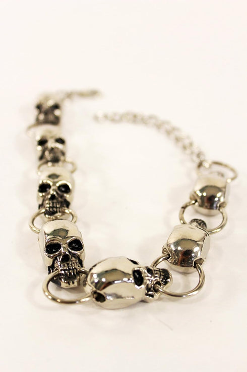 TFJ Women Boot Bracelet Chains Bling Metal Skeleton Skulls Western Fashion Anklet Shoe Charm Silver...