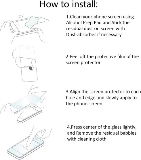 Orzero (3 Sets 9 Packs) Tempered Glass Protector Compatible for GoPro Hero 8, 3Pcs Screen Protectors+3Pcs Display Lens Protectors+3Pcs Front Scree...