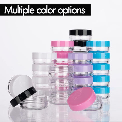 3 Gram Sample Containers with Lids, 100 Count Tiny Sample Jars, Empty Lip Balm Containers, Mini Cosmetic Containers with Lids, Makeup Travel Conta...