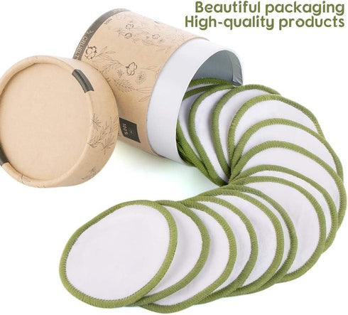 20 Pack Reusable Makeup Remover Pads Bamboo Reusable Cotton Rounds Organic Cotton Pads for Face Facial Cleansing Wipes with Washable Laundry Bag (...