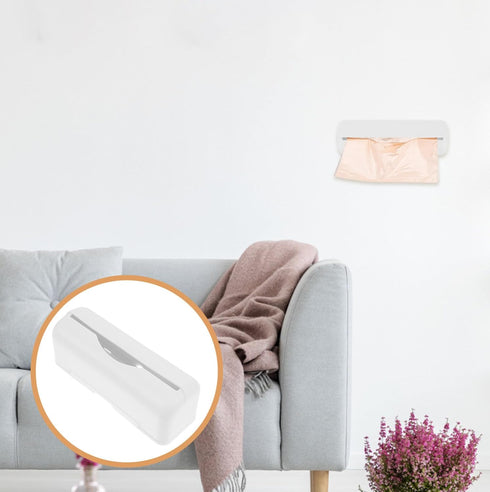 Luxshiny Plastic Bag Holder Wall-mounted Trash Bag Dispenser Kitchen Grocery Bags Storage Easy Hanging over Cabinet Door under Sink Bag Saver Orga...