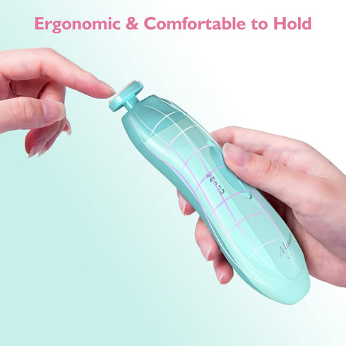 Baby Electric Nail Trimmer with LED Light 10 Grinding Heads Safe Electric Baby Nail File Whisper Baby Nail Polish Grooming Kit for Newborn Toddler...