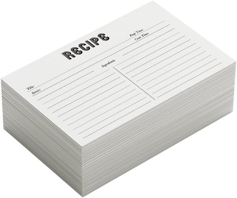 Recipe Cards - 100 White 4x6 Cards For Recipes, Blank Recipe Postcards Set. 14pt Postcard Paper Cardstock, Bulk Recipe Card Pack....