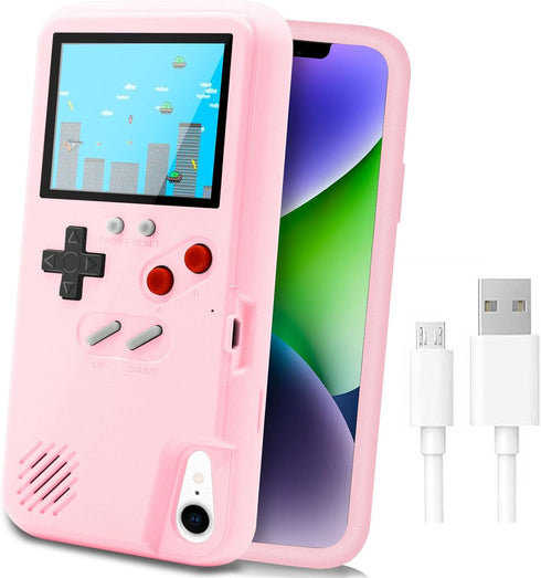 LucBuy Game Console Case Compatible for iPhone XR, Retro Protective Cover Self-Powered Case with 36 Small Games, Full Color Display, Shockproof Vi...