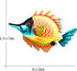 HHgrowe Metal fish art wall decor ocean beach swimming pool garden decoration indoor and outdoor home hanging decoration Sculpture Statue 4PC...