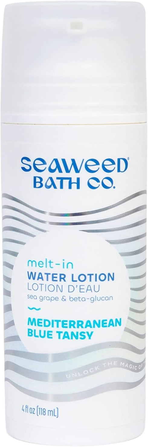 Seaweed Bath Co. Melt-in Water Lotion, Mediterranean Blue Tansy Scent, 4 Ounce, Sustainably Harvested Seaweed, Sea Grape, Beta-Glucan...