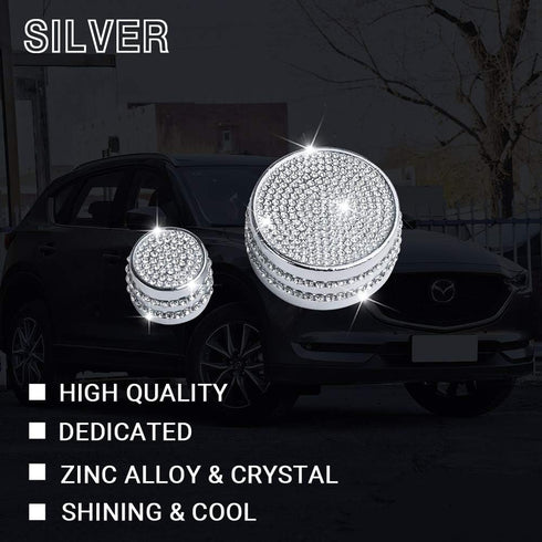 1797 Multimedia Volume Knobs Covers Compatible with Mazda Bling Accessories Caps Decals Stickers 3 6 CX3 CX5 CX9 2016 2019 2020 2021 Interior Insi...