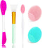 5PCS Silicone Face Scrubber Set, Lip Scrub Brush, Silicone Face Cleansing Brush, Face Applicator Tool and 2PCS Silicone Exfoliating Face Brush for...