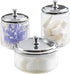 iDesign York Bathroom Vanity Glass Apothecary Jar for Cotton Balls, Swabs, Cosmetic Pads - Clear/Polished Lid,Small...