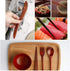Wooden Utensil Flatware Set Reusable Utensils Travel Cutlery Set for Eating with Case, 10 Pcs Wooden Spoon and Fork Set Bamboo Flatware Set...