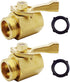 Brass Garden Hose Shut Off Valve, Heavy Duty 3/4 Inch Solid Brass Garden Hose Shut Off Valve (Pack of 2)...