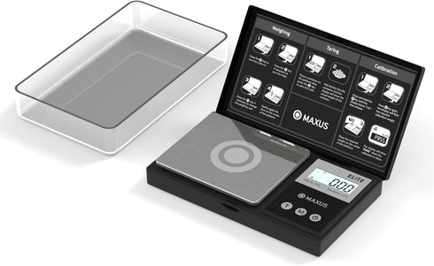 MAXUS Digital Pocket Gram Scale 500g x 0.01g High Precision with Tray, Weighs Small Food, Jewelry, Ounces, Grains, LCD Display, Tare Function...